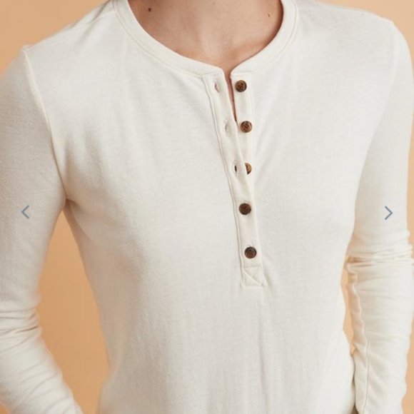 Marine Layer Double Knit Henley Long Sleeve, Size M - Picture 3 of 6